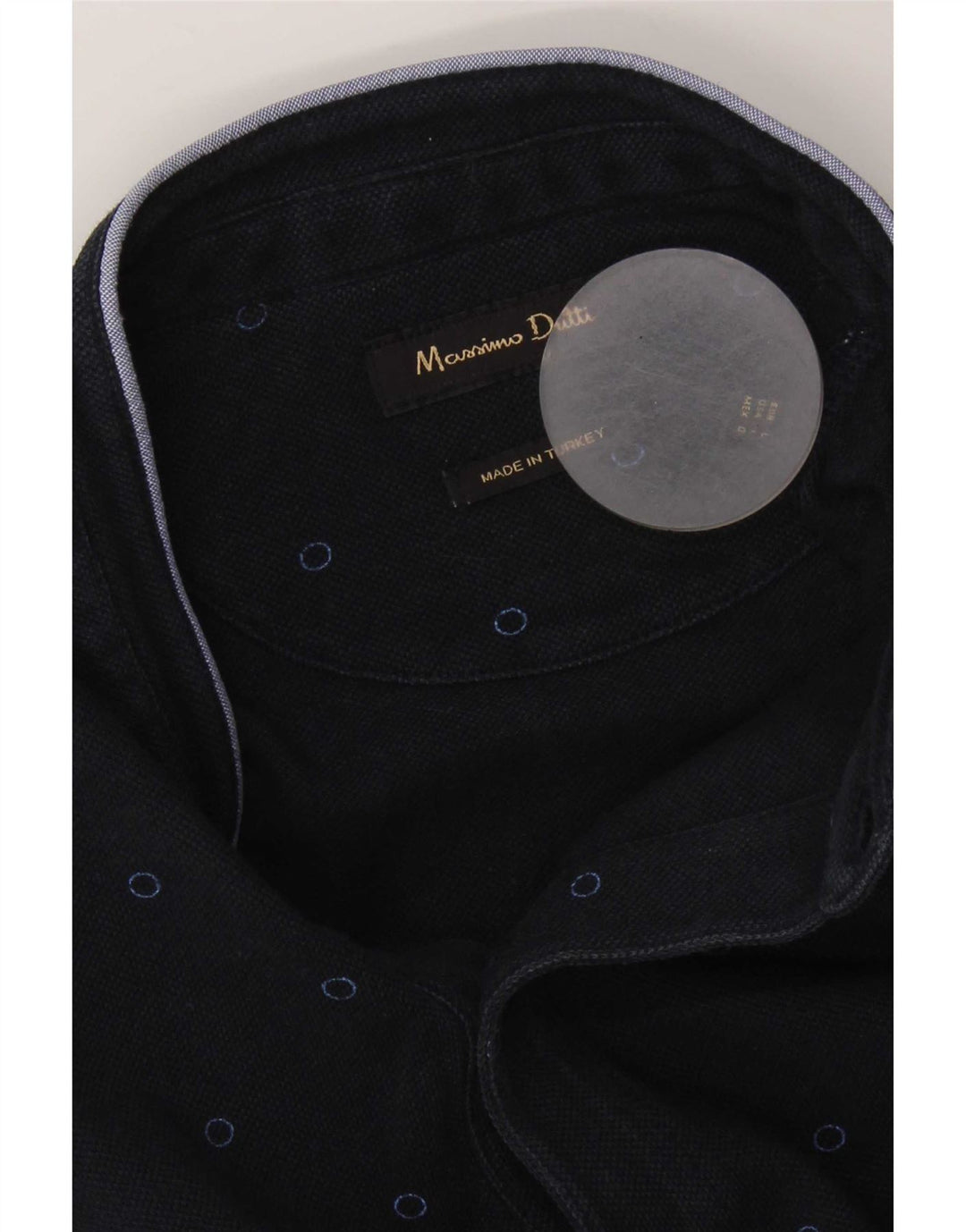 Massimo Dutti Herren-Poloshirt, groß, marineblau gepunktet