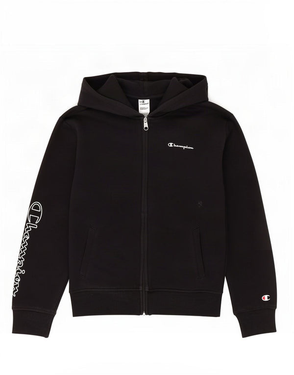 Champion Kapuzenpullover mit grafischem Reißverschluss für Jungen, 11–12 Jahre, schwarze Baumwolle
