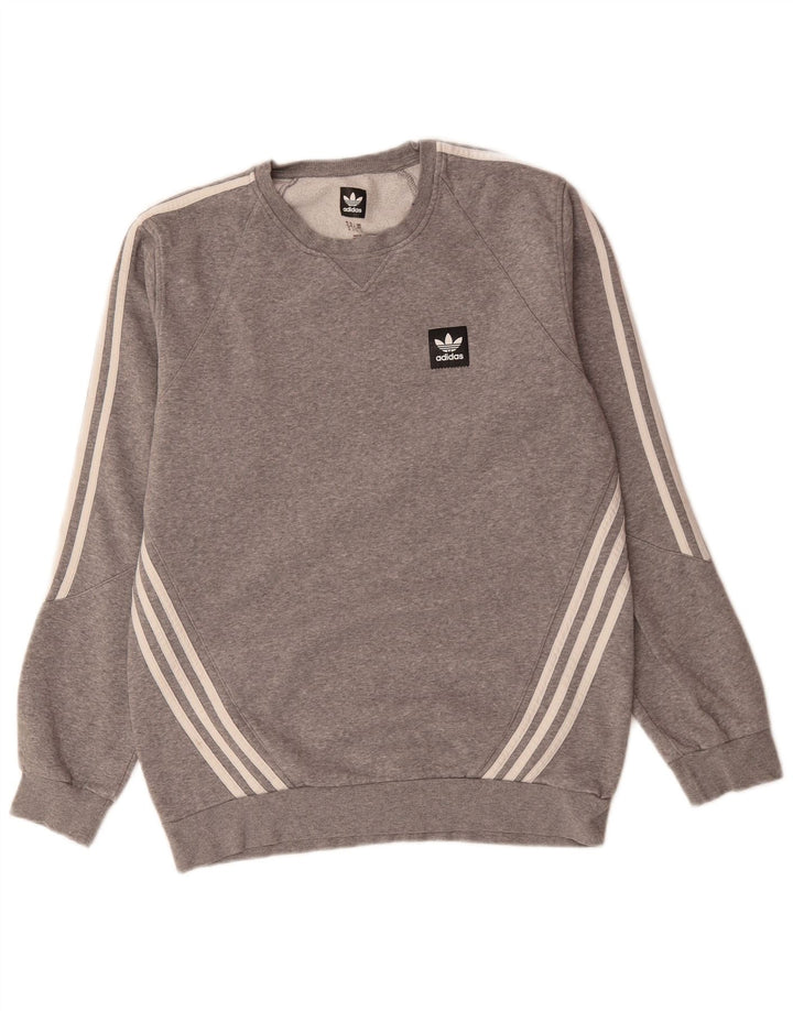 ADIDAS Herren Sweatshirt Pullover mittelgraue Baumwolle