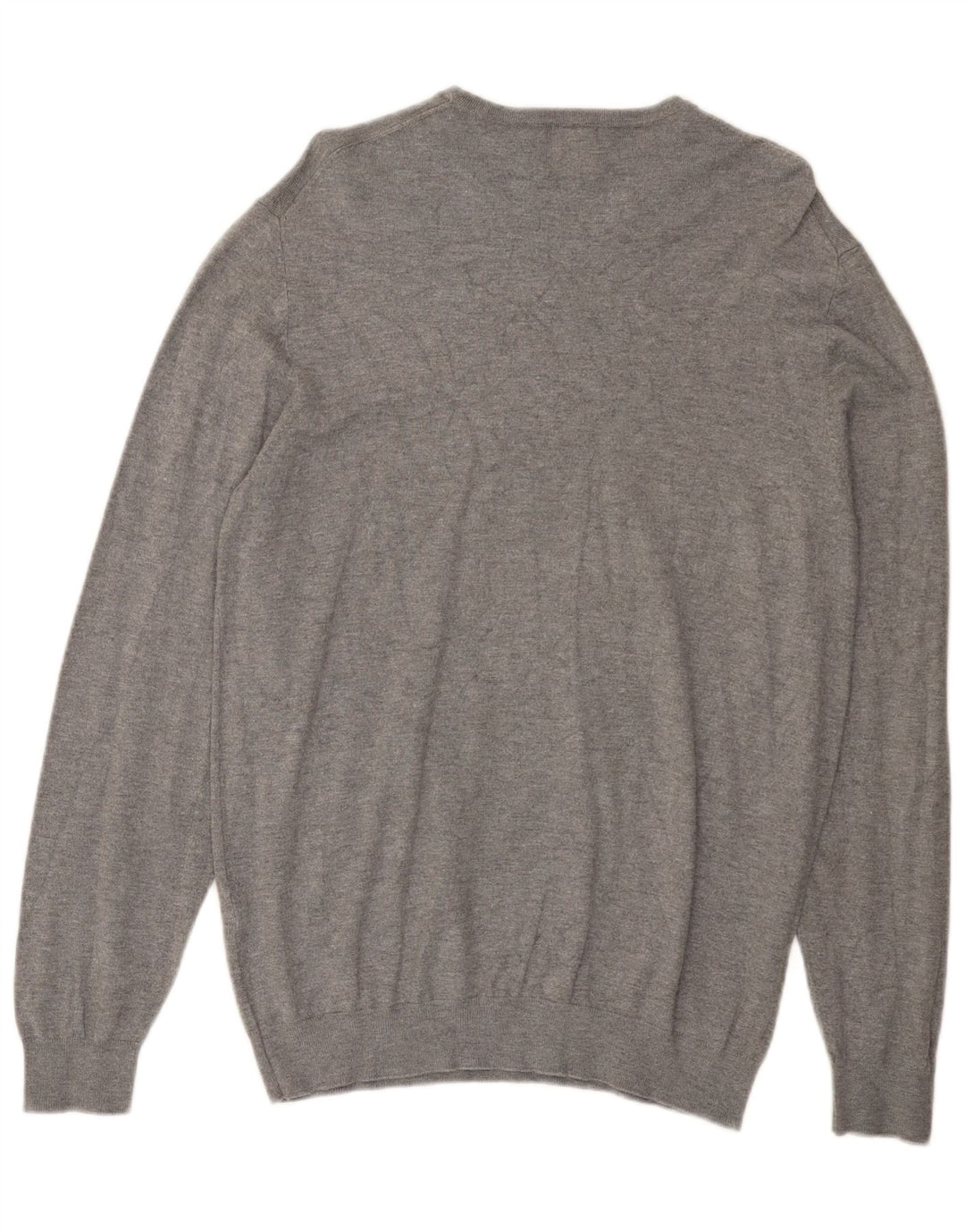 Zara Herren-Pullover mit Rundhalsausschnitt, mittelgraue Viskose