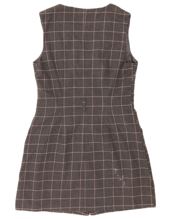 Ärmelloses Etuikleid für Damen von Oasis UK 14 Mittelgrau kariertes Polyester