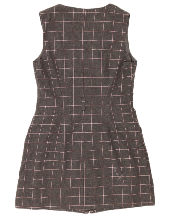 Ärmelloses Etuikleid für Damen von Oasis UK 14 Mittelgrau kariertes Polyester
