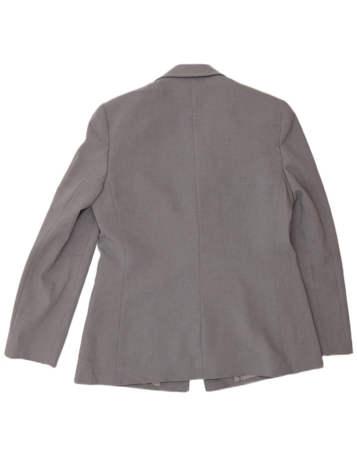Marks & Spencer Damen-Blazerjacke mit 1 Knopf, UK 12, Mittelgrau, Polyester