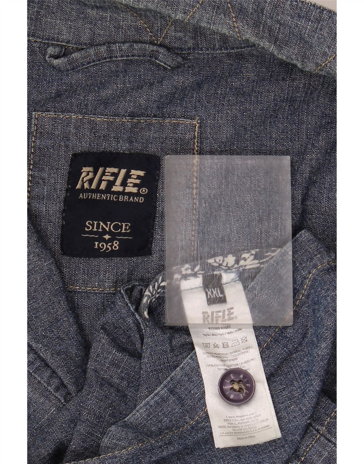 Rifle Herren-Utility-Jacke UK 44 2XL Marineblaue Baumwolle