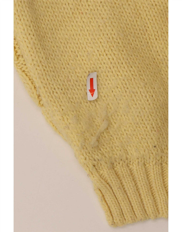 Zara Damen-Pullover mit V-Ausschnitt, Gr. 14, Mittelgelb