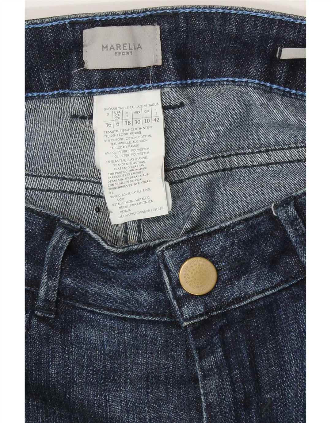 Marella Damen Regular Slim Jeans UK 10 Small W30 L31 Blaue Baumwolle