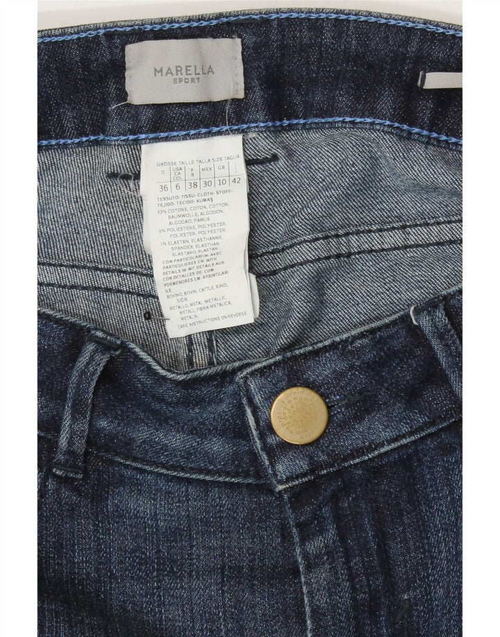Marella Damen Regular Slim Jeans UK 10 Small W30 L31 Blaue Baumwolle