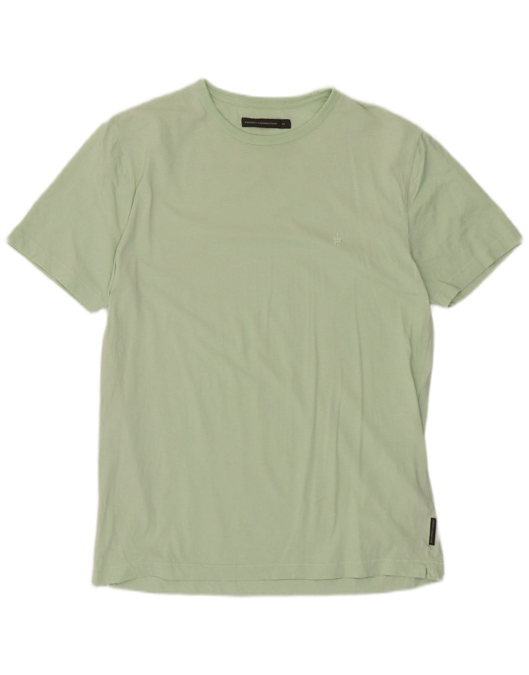 French Connection Herren-T-Shirt-Oberteil aus mittelgrüner Baumwolle