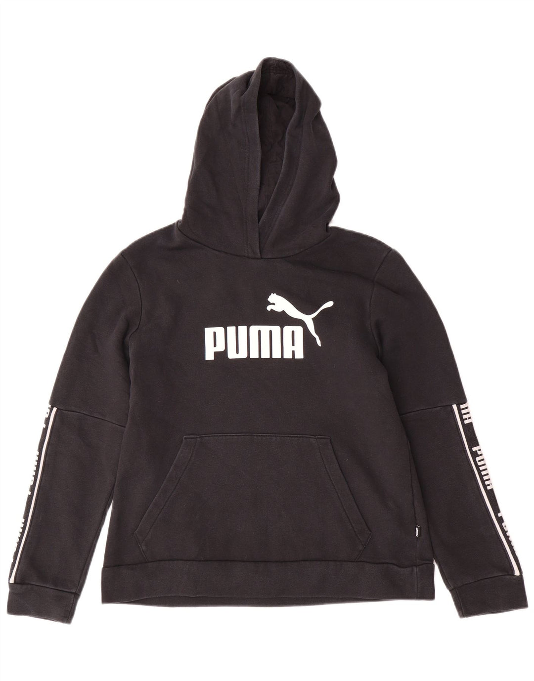PUMA Damen Graphic Hoodie Pullover UK 18 XL Schwarz Baumwolle