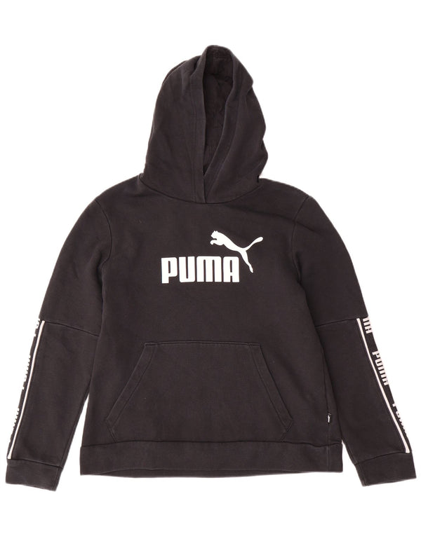 PUMA Damen Graphic Hoodie Pullover UK 18 XL Schwarz Baumwolle