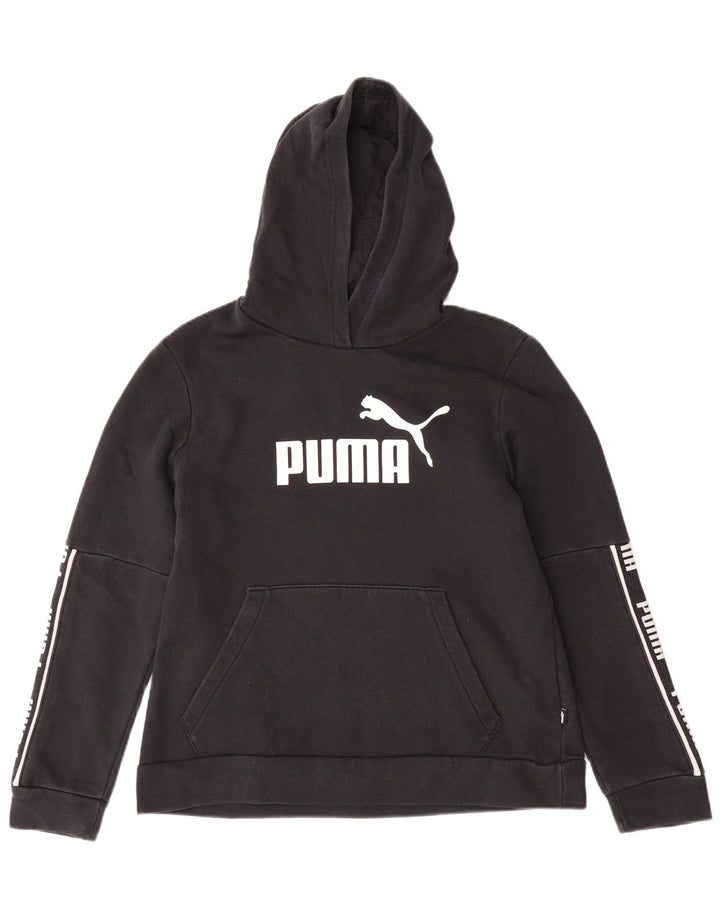 PUMA Damen Graphic Hoodie Pullover UK 18 XL Schwarz Baumwolle