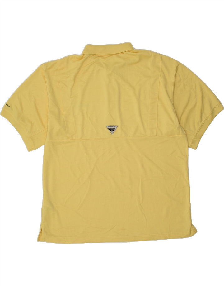 COLUMBIA Mens Big & Tall Polo Shirt XL Yellow Polyester Vintage Columbia and Second-Hand Columbia from Messina Hembry 