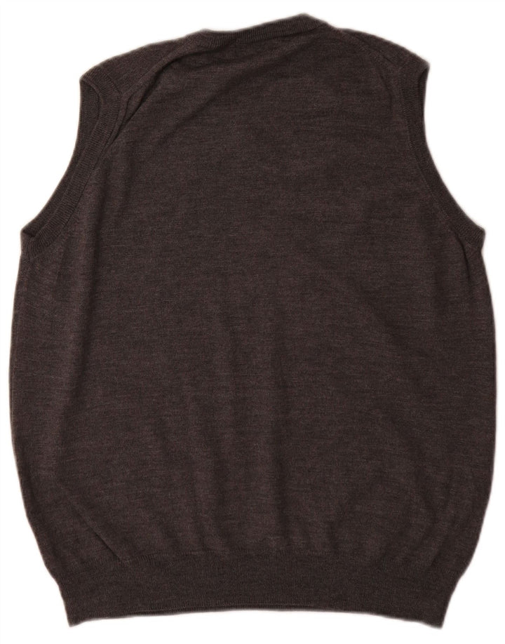 Marks & Spencer Herren Weste Tank Top Mittelgraue Merinowolle