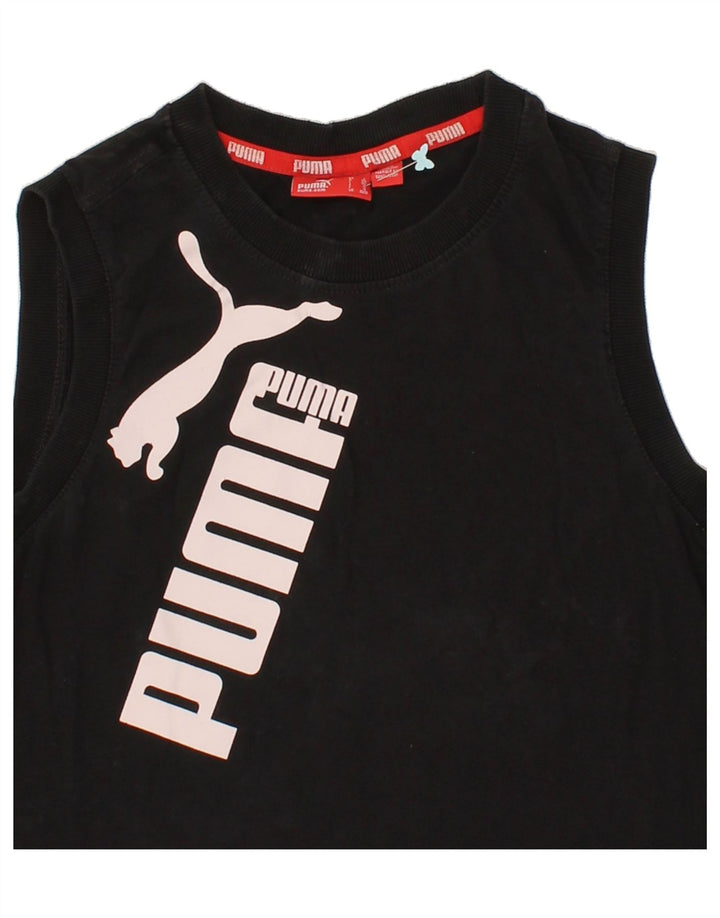 PUMA Boys Graphic Vest Top 11-12 Years Black Vintage Puma and Second-Hand Puma from Messina Hembry 