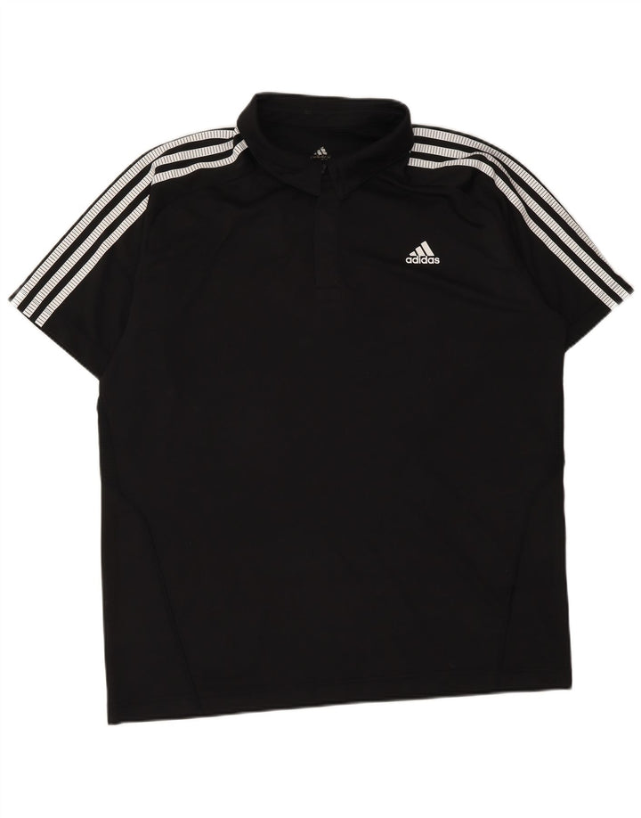ADIDAS Herren Climacool Poloshirt, großes schwarzes Polyester