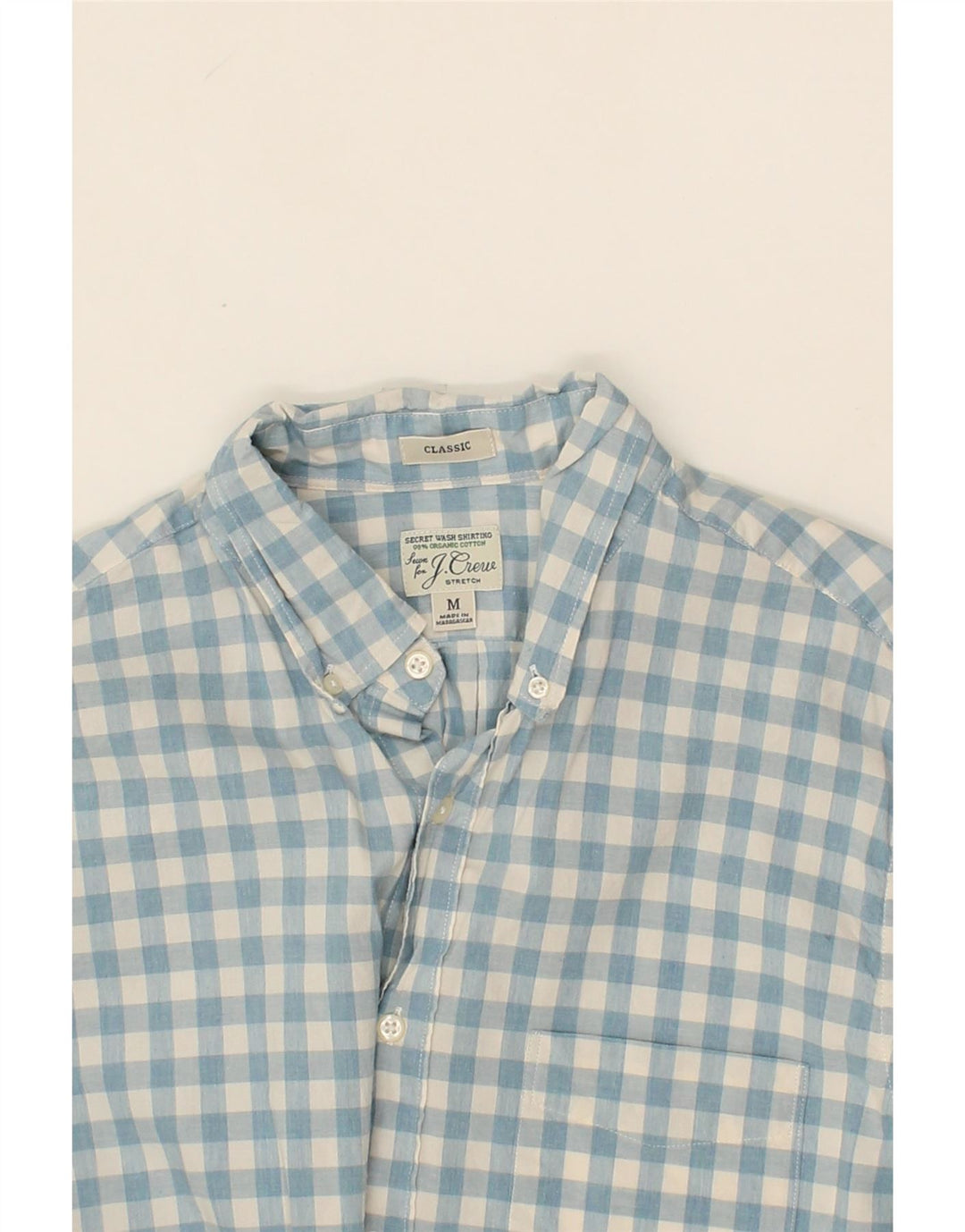 J. CREW Mens Classic Fit Shirt Medium Blue Gingham Cotton Vintage J. Crew and Second-Hand J. Crew from Messina Hembry 