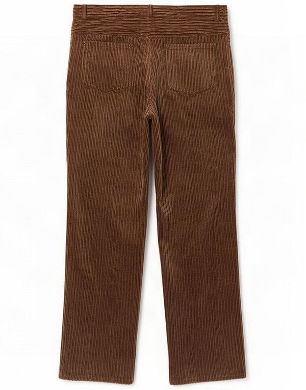 Vintage Mens Straight Corduroy Trousers IT 50 Large W36 L32 Brown Cotton