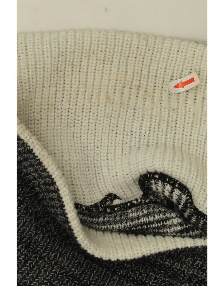 Vintage Herren-Pullover mit Schalkragen, mittelgrau, geometrisch