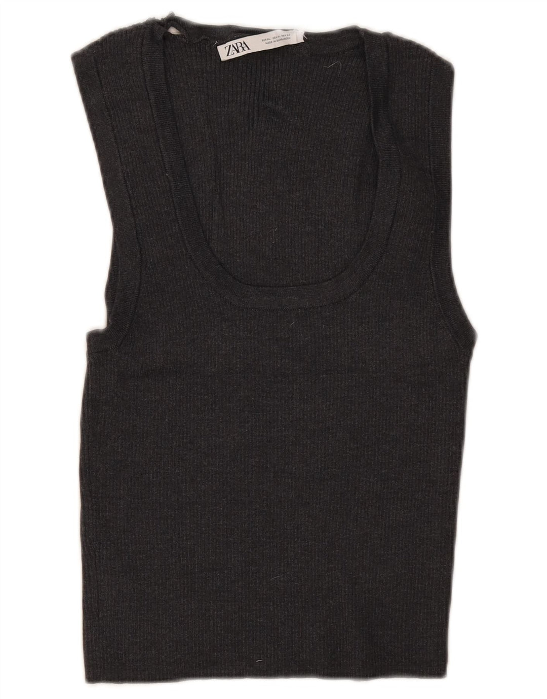 Zara Damen Ärmelloses Crop Top UK 18 XL Grau