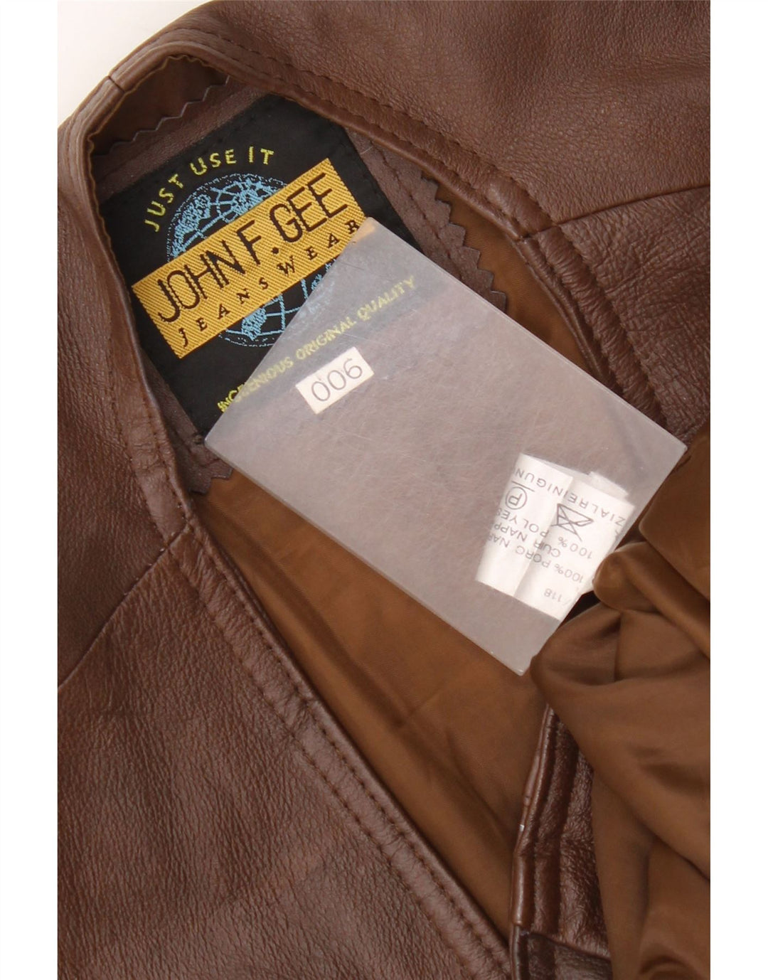 John F Gee Herren Lederweste XL Braun