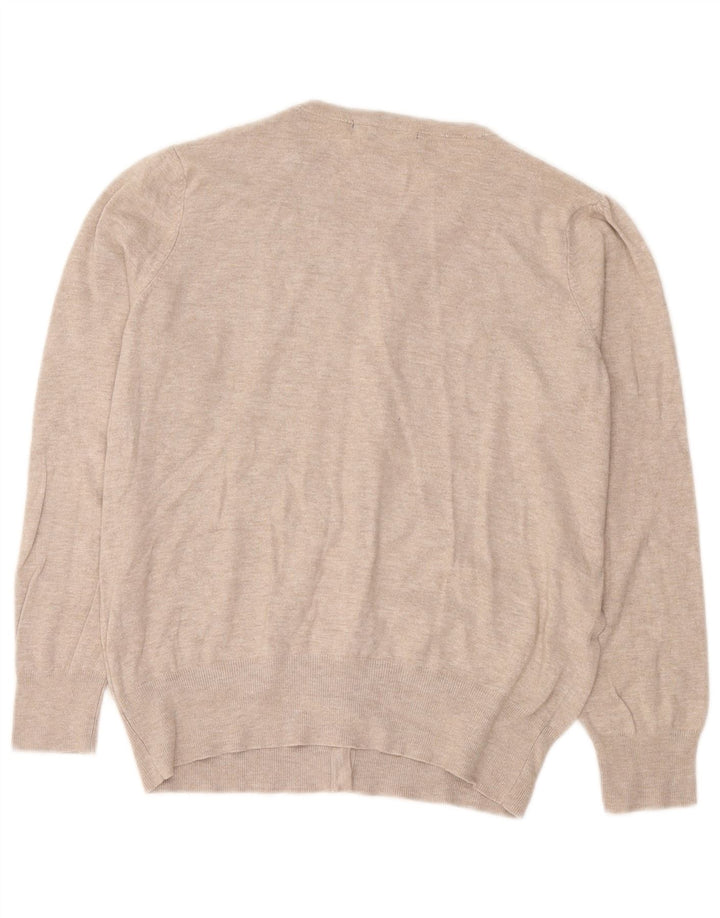 Marks & Spencer Damen Strickjacke Pullover UK 16 Large Beige Viskose