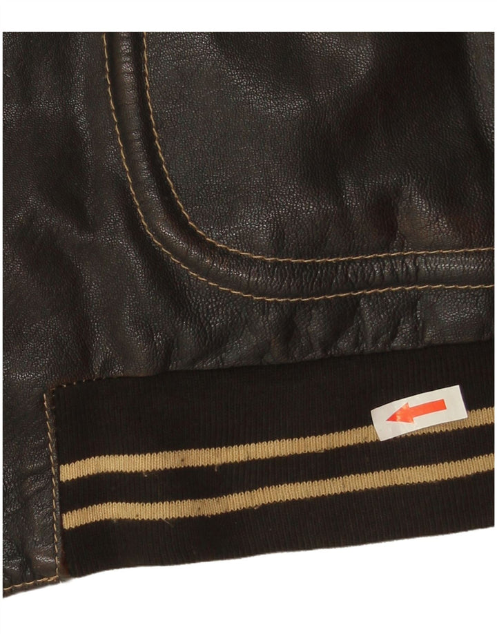 Vintage Herren Lederjacke IT 52 XL Braunes Leder