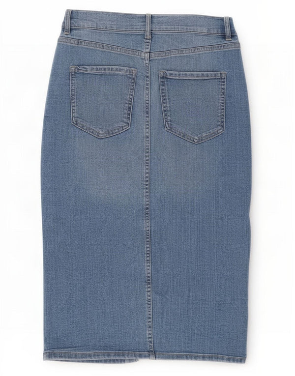 Marks & Spencer Damen Jeansrock UK 8 Small W26 Blaue Baumwolle