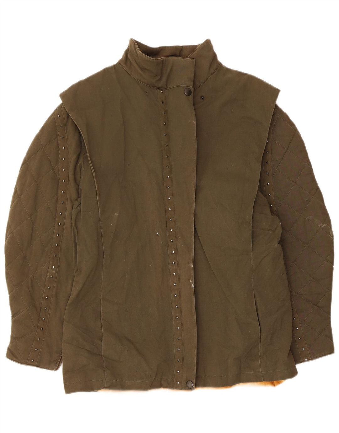 Luciano Soprani Damen Utility Jacke IT 42 Medium Khaki Baumwolle