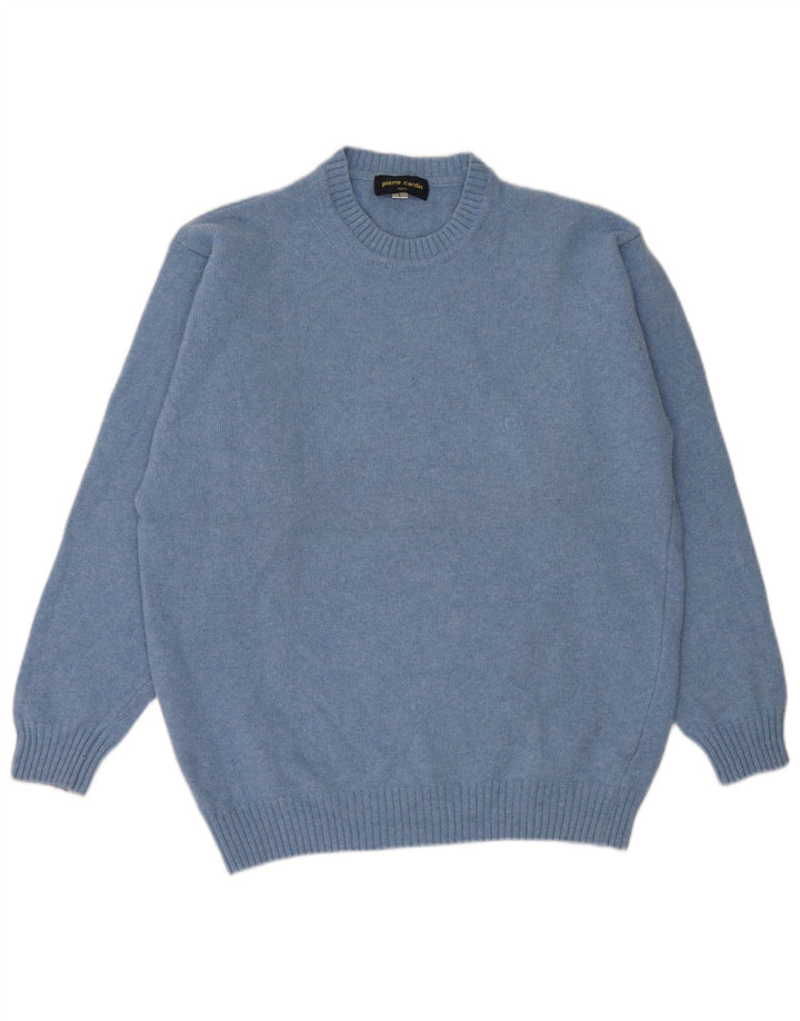 PIERRE CARDIN Herren-Pullover mit Rundhalsausschnitt, große blaue Wolle