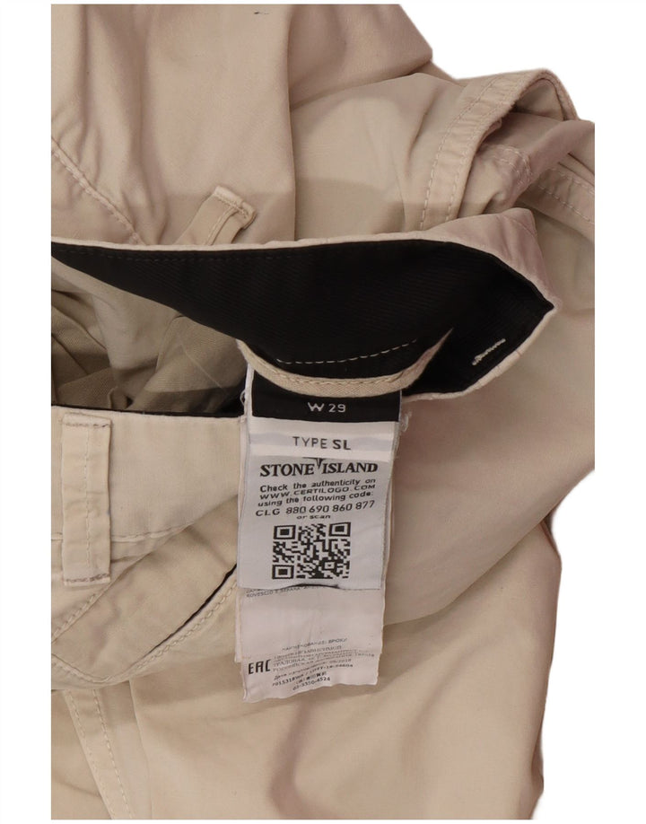 STONE ISLAND Herren Slim Cargohose W29 L29 Beige Baumwolle