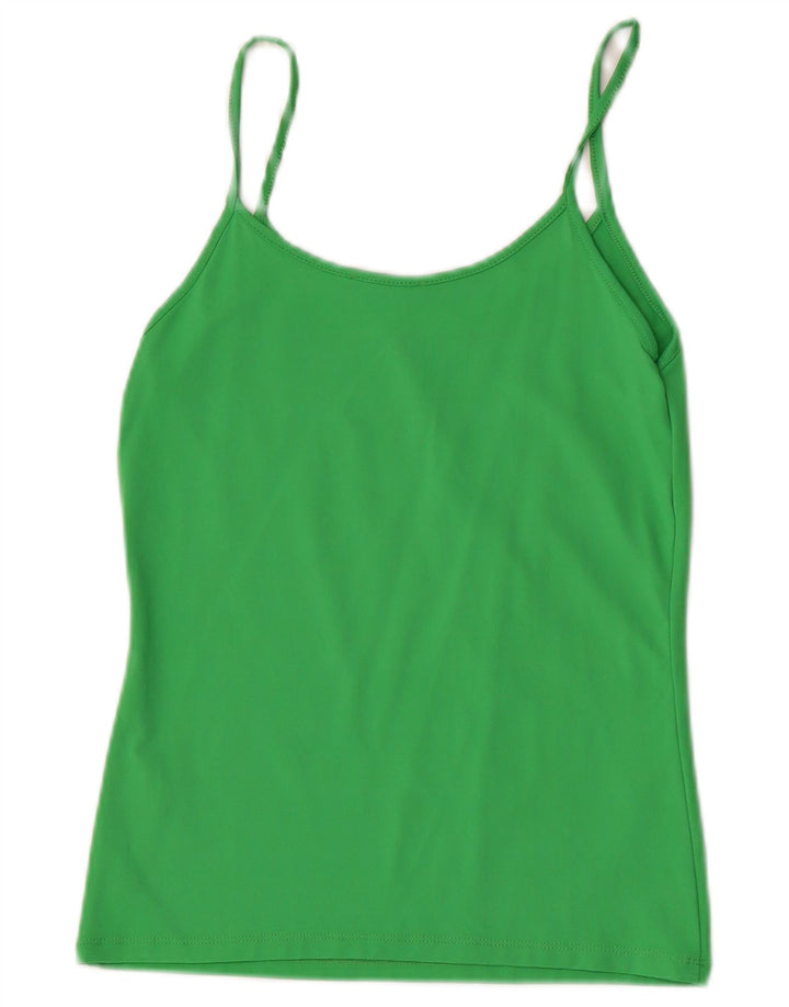 Zara Damen Cami Top UK 14 Large Grün Polyamid