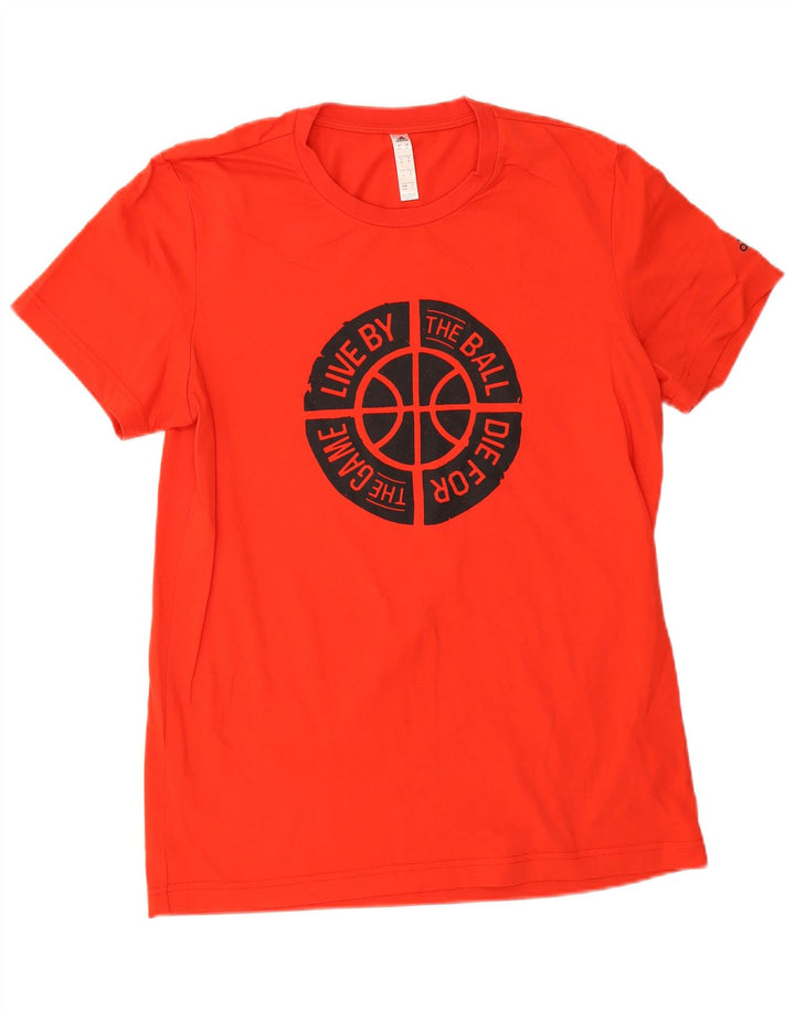 Adidas Herren Grafik-T-Shirt aus mittelroter Baumwolle