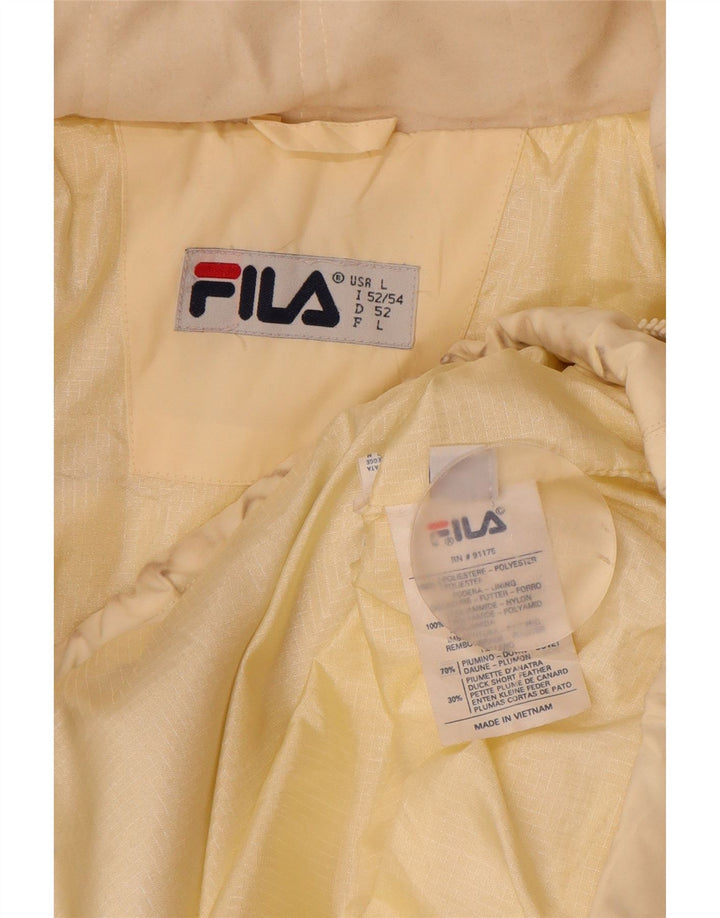 Fila Herren Wattierte Jacke IT 52/54 Large Off White Polyester