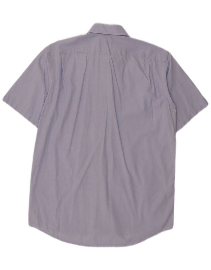 Lacoste Herren-Kurzarmhemd, Größe 40, mittelblaue Baumwolle