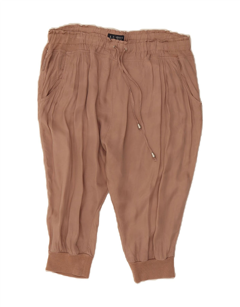 ARMANI Womens Joggers Capri Trousers EU 48 2XL W36 L16 Beige Cupro Vintage Armani and Second-Hand Armani from Messina Hembry 