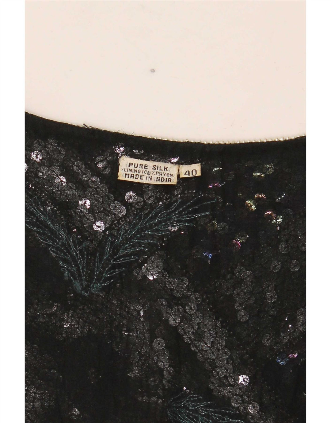 Vintage Damen Crop Graphic Bluse Top EU 40 Mittelschwarz gestreifte Seide