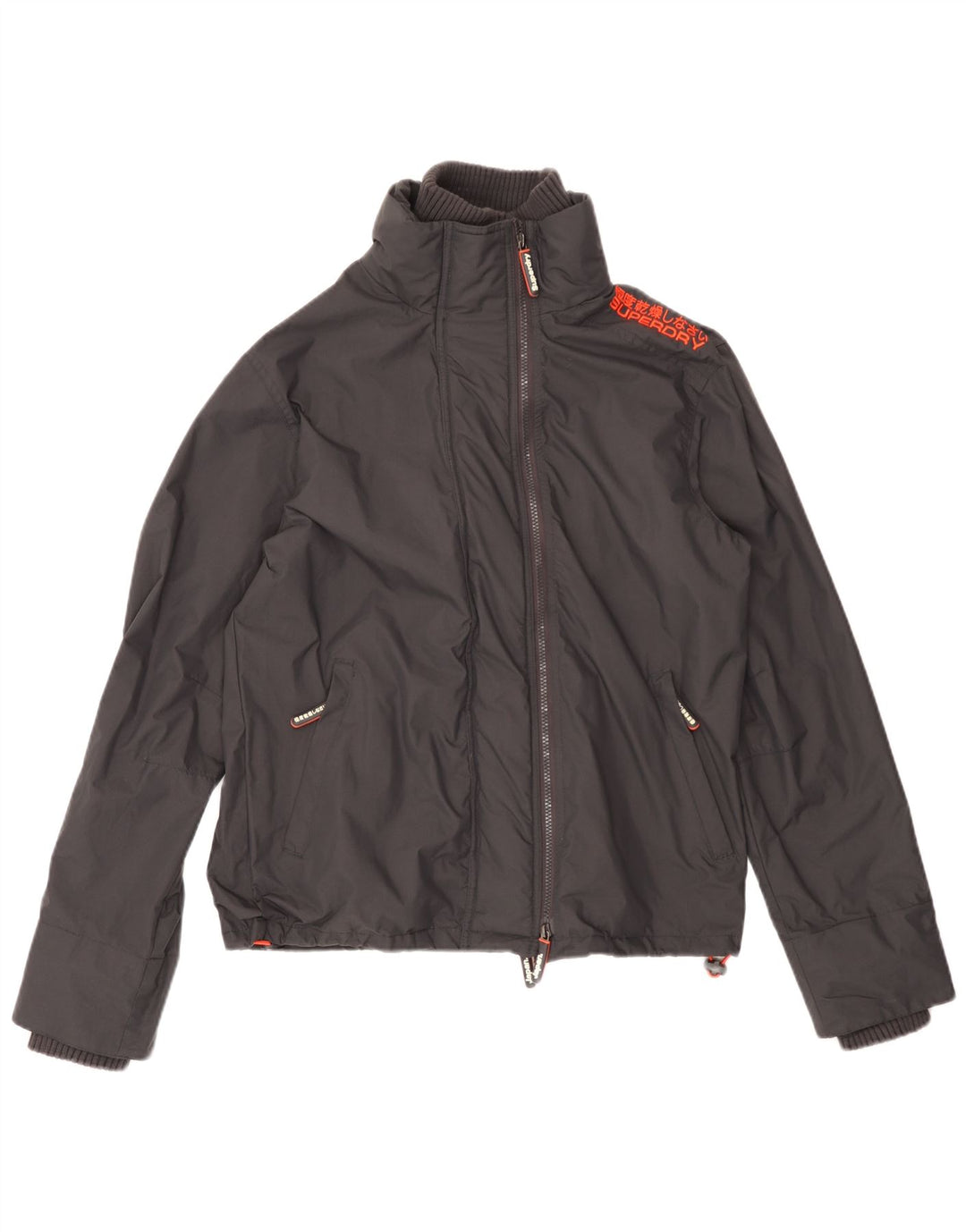 Superdry Damen The Windcheater Graphic Bomberjacke UK 14 Medium Schwarz