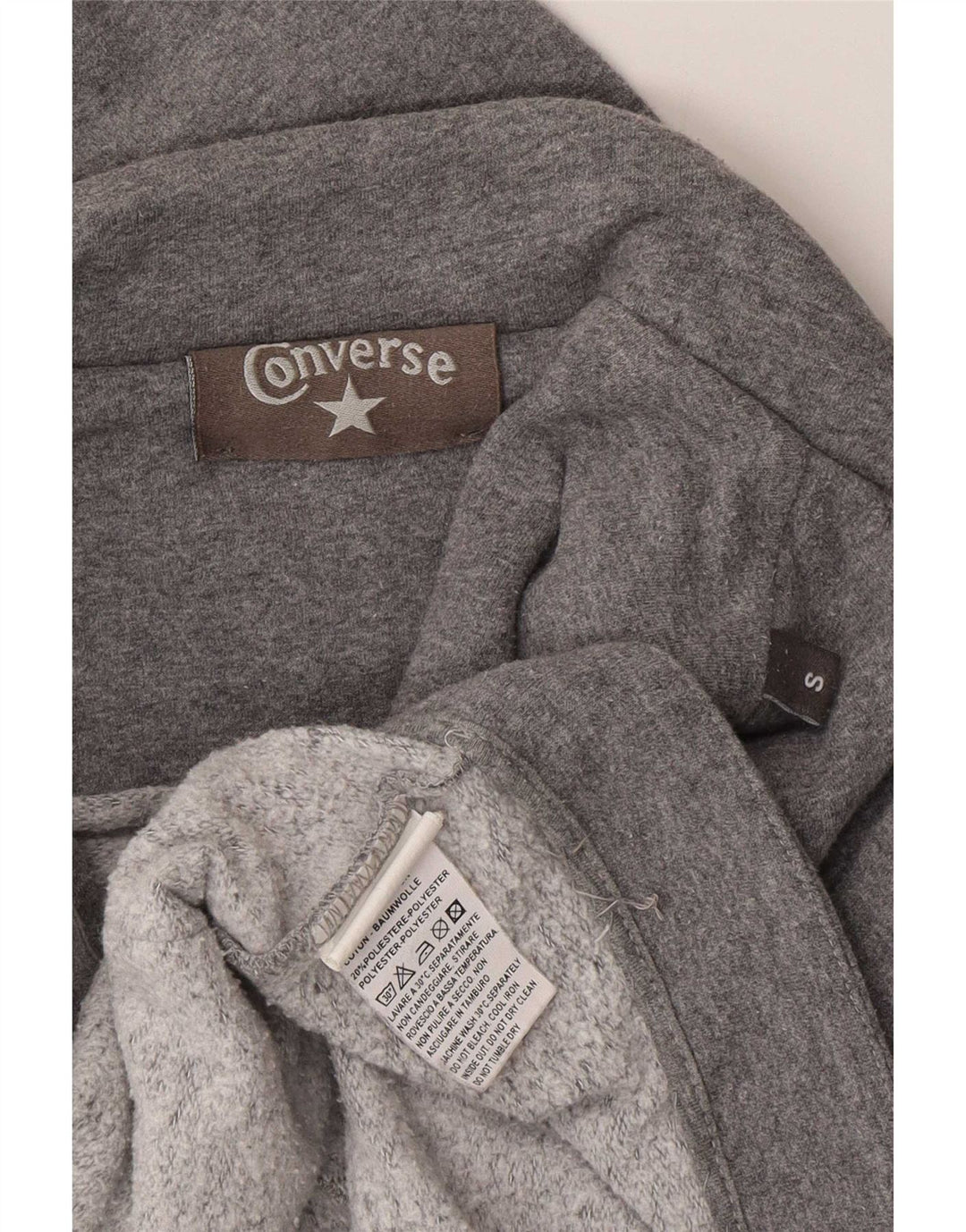 Converse Damen-Blazer mit 1 Knopf, Gr. 10, Größe S, grau gefleckte Baumwolle