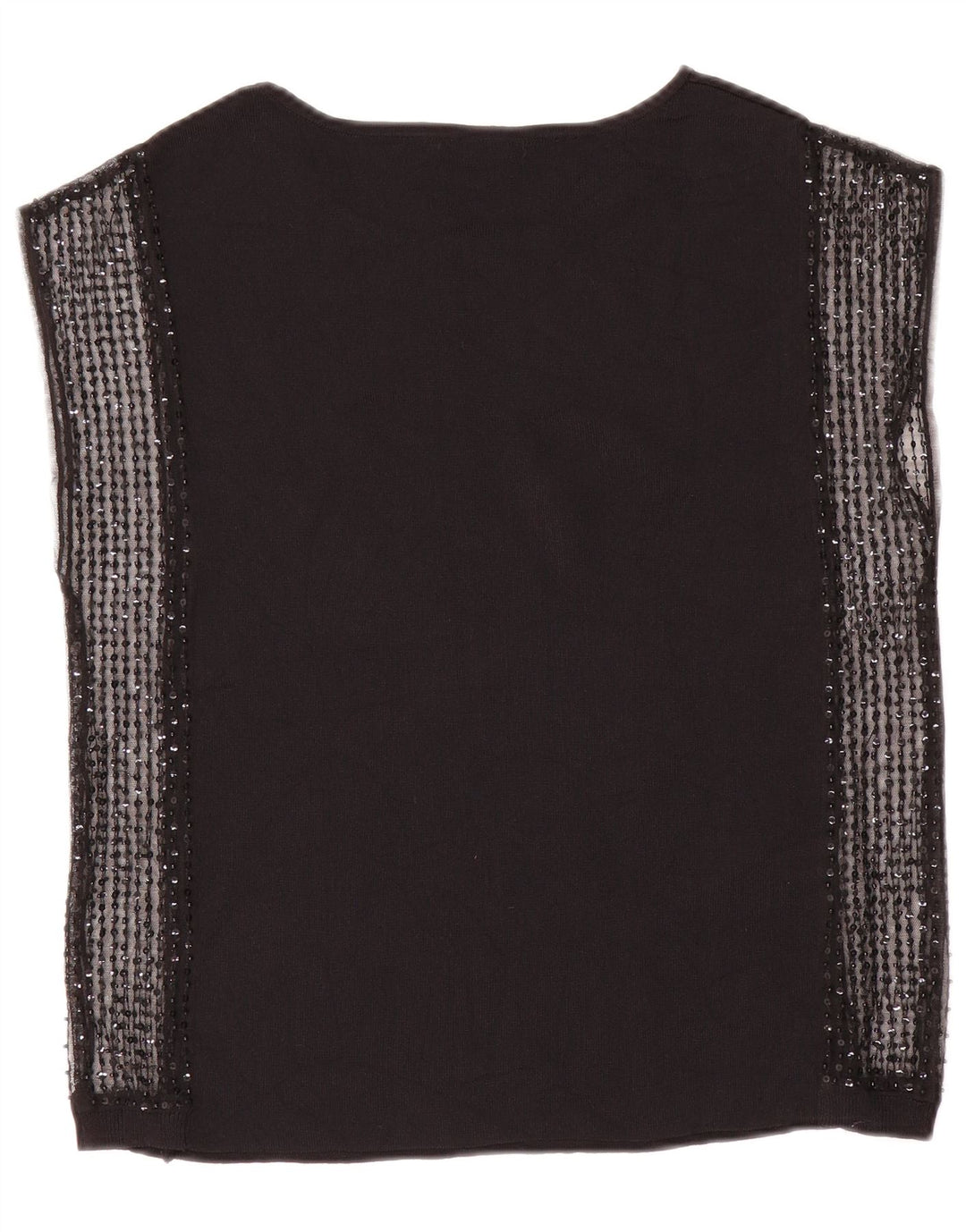 Zara Damen ärmelloses Blusenoberteil UK 12 Medium Schwarz