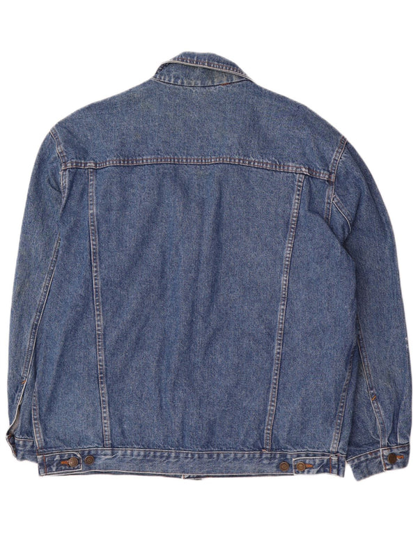 Wampum Herren Jeansjacke UK 40 Große blaue Baumwolle