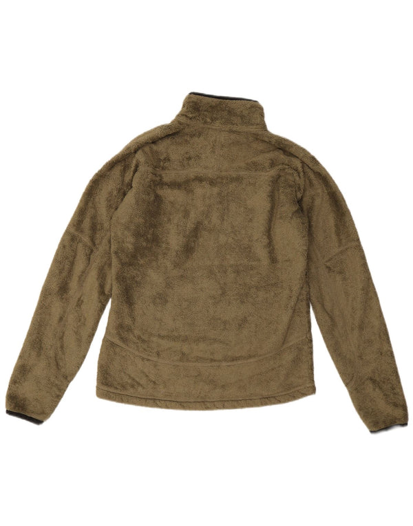 Jack Wolfskin Damen-Fleecepullover mit Reißverschluss am Hals, UK 10, Größe S, Khaki, Polyester