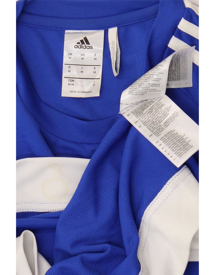 ADIDAS Herren Climalite T-Shirt Top Mittelblaues Colourblock-Polyester