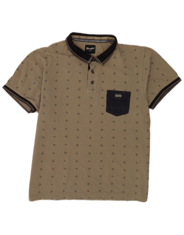 Wrangler Herren Rugby-Poloshirt XL Khaki Baumwolle