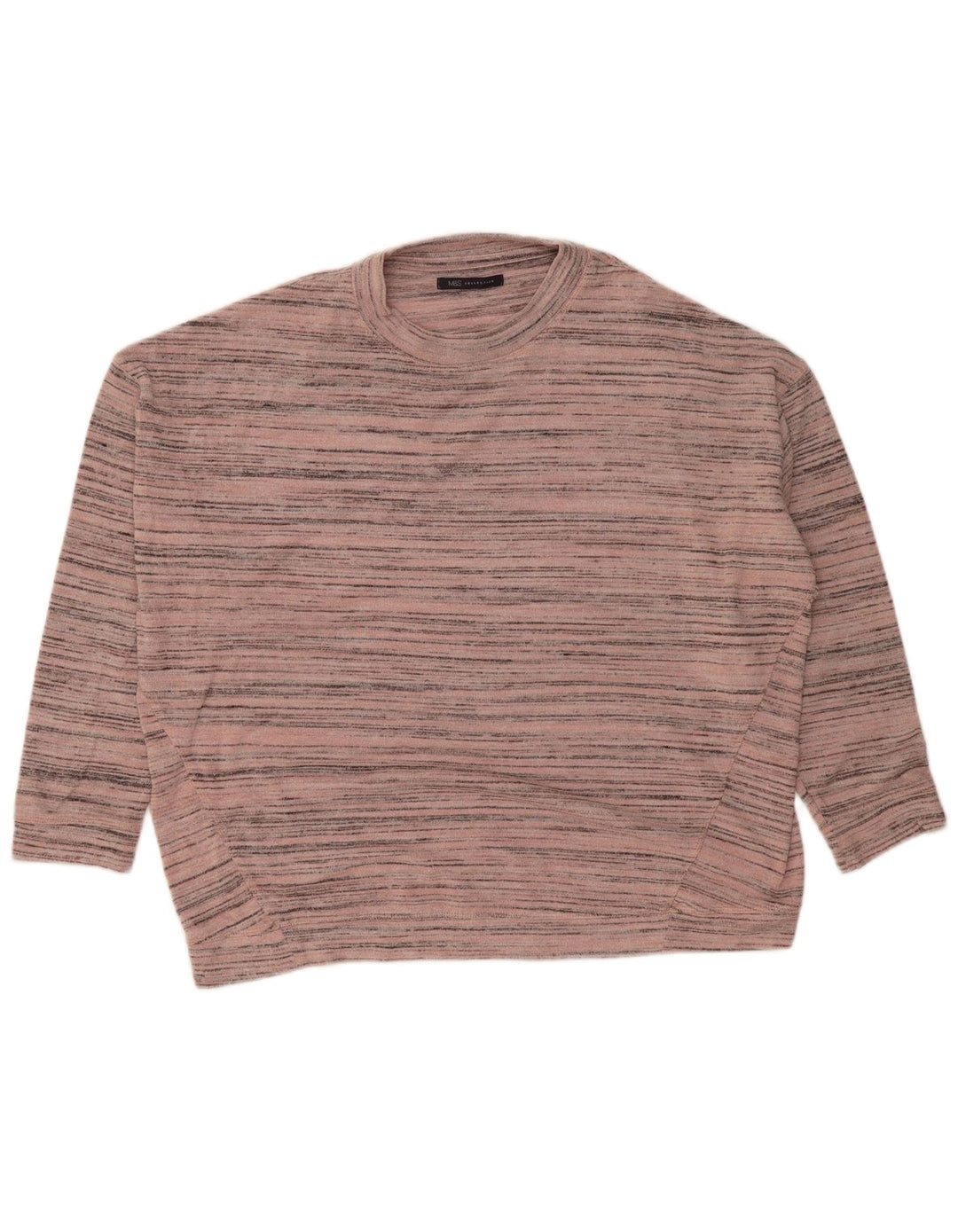 Marks & Spencer Damen-Pullover mit Rundhalsausschnitt, Gr. 12, mittelrosa gestreift