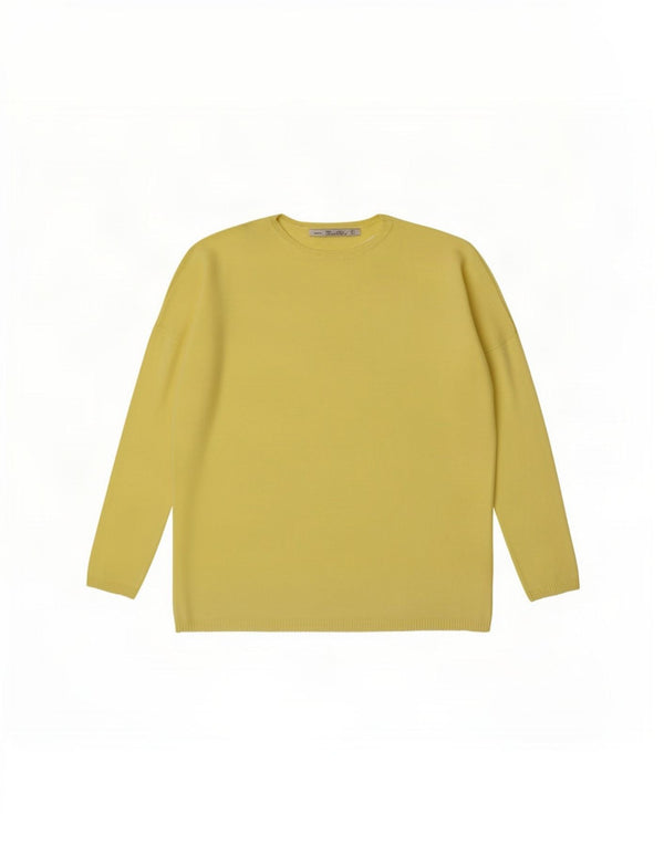 Zara Damen-Pullover, übergroß, U-Boot-Ausschnitt, Gr. 10, klein, Gelb