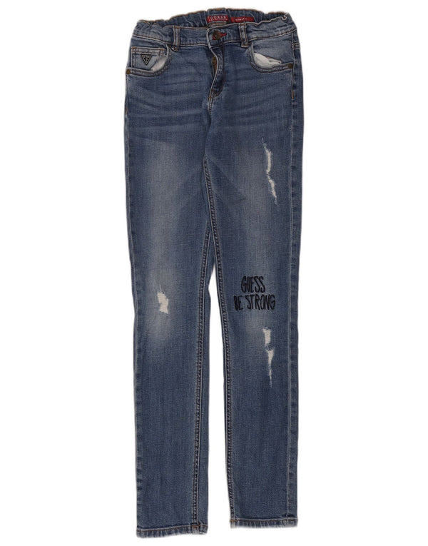 Guess Distressed Skinny Jeans für Mädchen, 11–12 Jahre, W26 L30, Blau, Designer