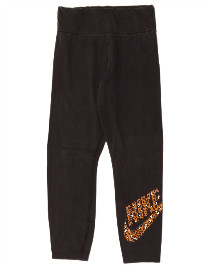 Nike Damen Graphic Crop Leggings UK 8 Small Schwarz