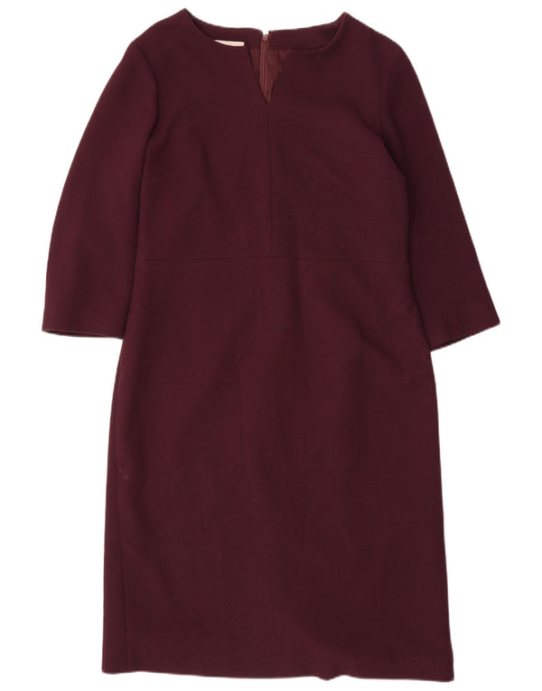 Hobbs Damen-Etuikleid mit 3/4-Ärmeln, Gr. 44, Burgunderrot, Polyester
