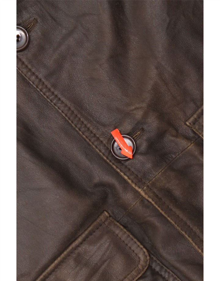 Gimo's Herren Bomber-Lederjacke UK 38 Mittelbraunes Leder