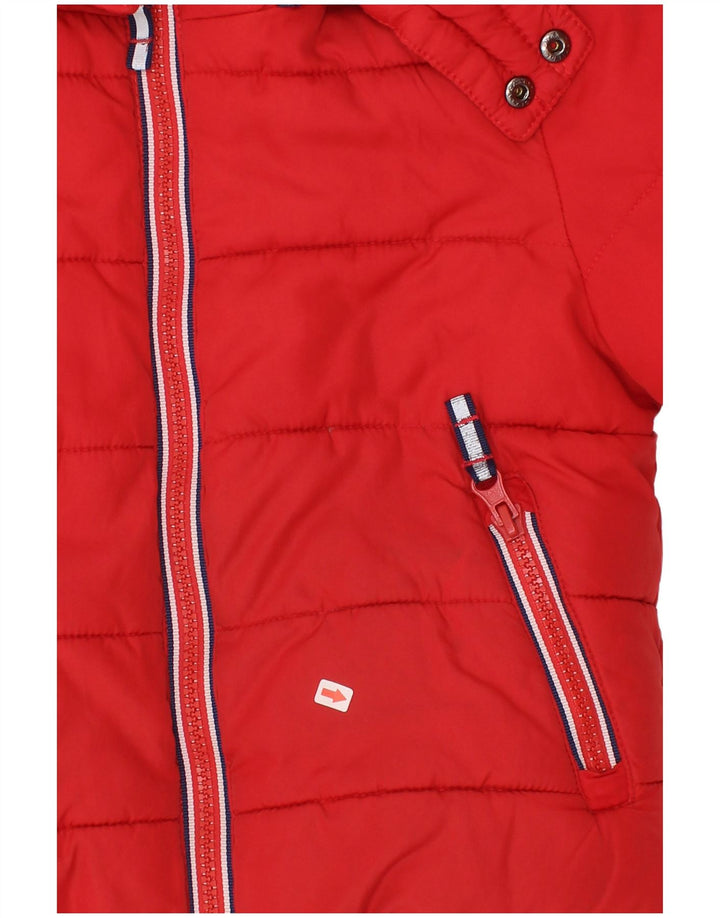 Boden Wattierte Jacke mit Kapuze für Jungen, 3–4 Jahre, rotes Polyester